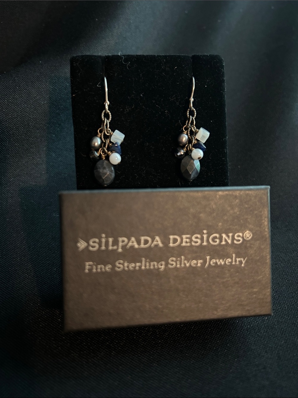 Silpada W1471 Silver & Blue Cluster Drop Earrings